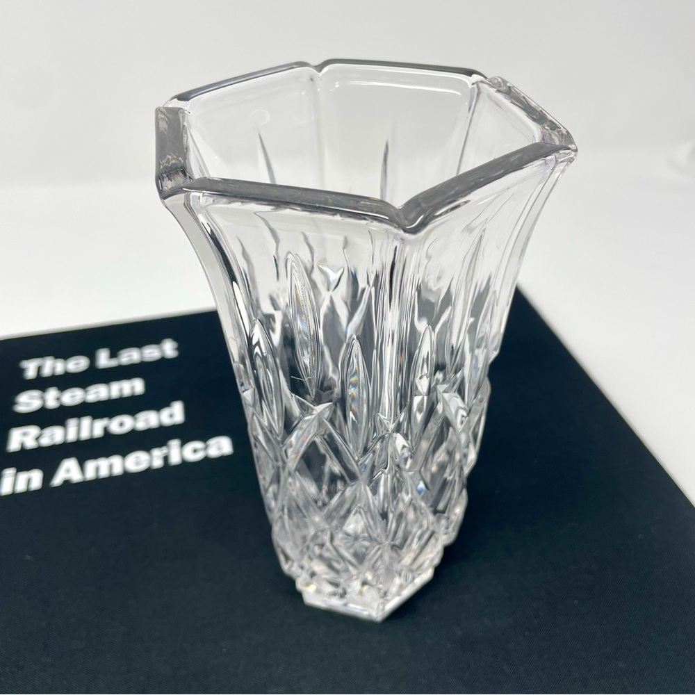 Vintage Gorham Full Lead Crystal Lady Anne Vase West Germany Hexagonal Top